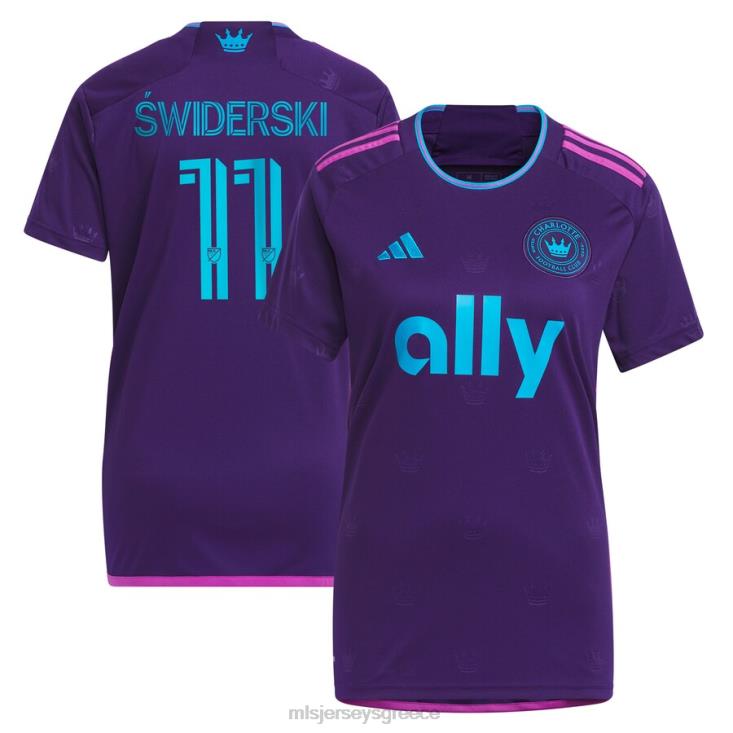 MLS Jerseys γυναίκες charlotte fc karol swiderski adidas purple 2023 κιτ κόσμημα ρεπλίκα φανέλα 060DH703