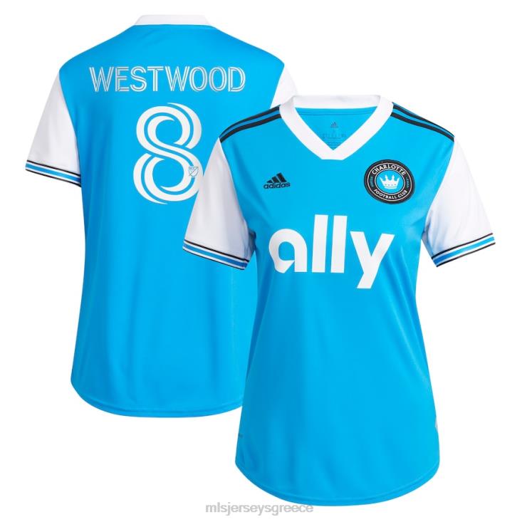MLS Jerseys γυναίκες charlotte fc ashley westwood adidas blue 2023 φρεσκοκομμένο αντίγραφο φανέλα παίκτη 060DH1278