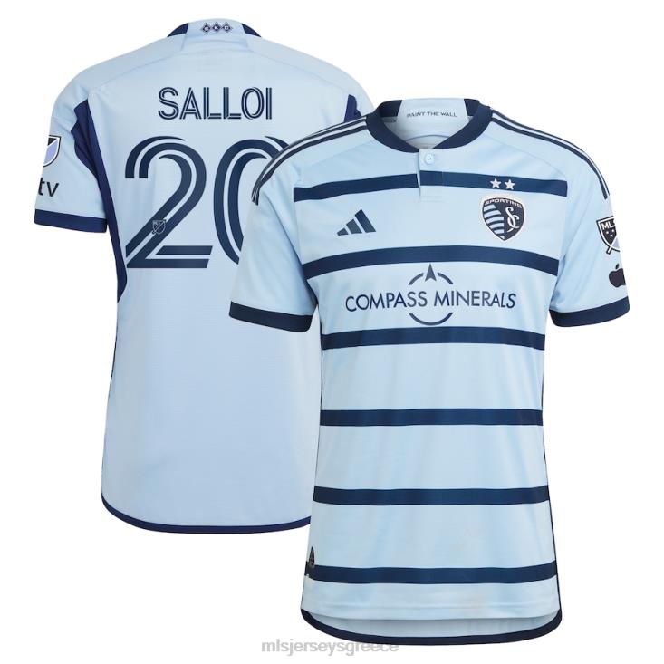 MLS Jerseys άνδρες sporting kansas city daniel salloi adidas γαλάζιο 2023 κρίκους 4.0 αυθεντική φανέλα παίκτη 060DH922
