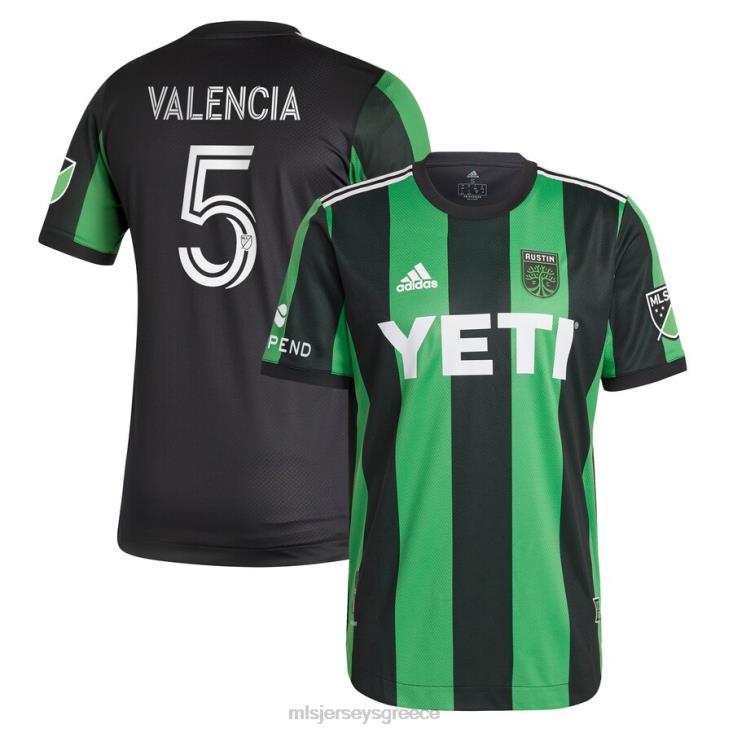MLS Jerseys άνδρες Austin fc jhojan valencia adidas μαύρη φανέλα αυθεντικών παικτών 2021 060DH940