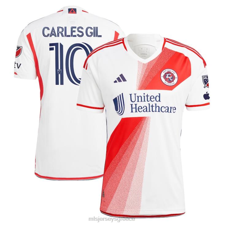 MLS Jerseys άνδρες επανάσταση της Νέας Αγγλίας Carles gil adidas white 2023 defiance αυθεντική φανέλα 060DH679
