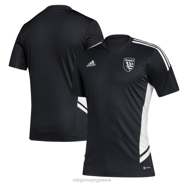 MLS Jerseys άνδρες Σαν Χοσέ σεισμοί adidas μαύρη/λευκή φανέλα προπόνησης ποδοσφαίρου 060DH1411